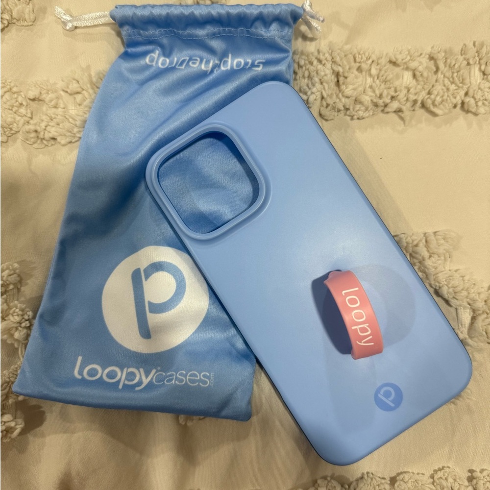 iPhone 16 Pro Max Lefty Sierra Blue Loopy Case Phone Case with Pink Loop